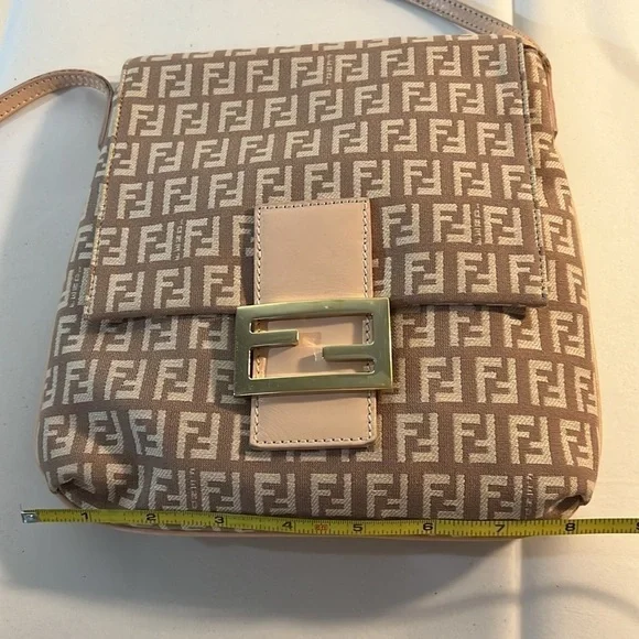 Authentic EUC FENDI Zucchino Monogram Pink Gold Crossbody/ Shoulder Bag